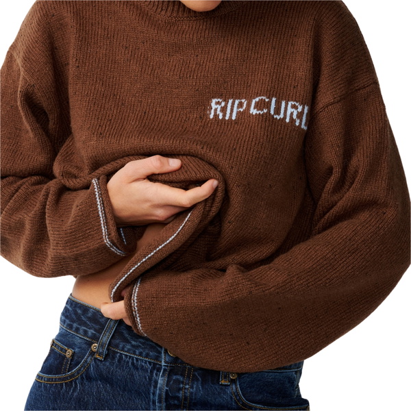 2026 Rip Curl Womens Stephanie Gilmore Sparrow Knitted Sweatshirt 047WKN - Chocolate